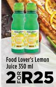 Food Lover's Lemon Juice-For 2 x 350ml