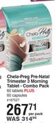 Chela-Preg Pre Natal Trimester 3 Morning Tablet Combo Pack 60 Tablets Plus 60 Capsules-Per Pack