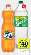 Fanta, Sprite Or Stoney Ginger Beer Carbonated Soft Drink Assorted-Any 2 x 2L