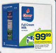 Clover Long Life Milk Assorted-6 x 1L Per Pack
