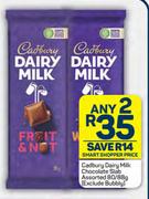 Cadbury Dairy Milk Chocolate Slab Assorted-Any 2 x 80/88g