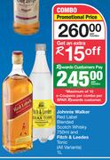Johnnie Walker Red Label Blended Scotch Whisky 750ml & Fitch & Leedes Tonic 1Ltr-Per Combo