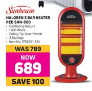 Sunbeam Halogen 3 Bar Heater Red SHH-500