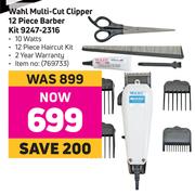 Wahl Multi Cut Clipper 12 Piece Barber Kit 9247-2316