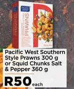 Pacific West Southern Style Prawns 300g Or Squid Chunks Salt & Pepper 360g-Each