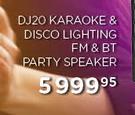 S Digital DJ20 Karaoke & Disco Lighting FM & BT Party Speaker 