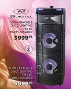 S Digital DJ20 Karaoke & Disco Lighting FM & BT Party Speaker 