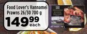 Food Lover's Vannamei Prawns 26/30-700g Each
