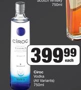 Ciroc Vodka (All Variants)-750ml Each