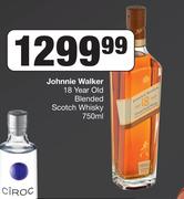Johnnie Walker 18 Year Old Blended Scotch Whisky-750ml