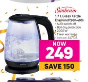Sunbeam 1.7L Glass Kettle Diamond SGK-400