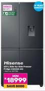 Hisense 631L Side By Side Freezer/Fridge H800SB-WD