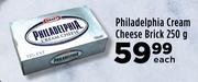 Philadelphia Cream Cheese Brick-250g Each