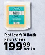 Food Lover's 18 Month Mature Cheese-Per kg