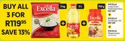 Excella Long Grain Parboiled Rice 2Kg+Excella Sunflower Oil 2L+Excella Mayonnaise 750g-All For 3