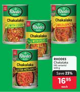 Rhodes Chakalaka (All Variants)-400g Each