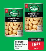 Rhodes Butter Beans In Brine-410g Each