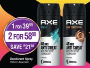 Axe Deodorant Spray Assorted-For 2 x 150ml