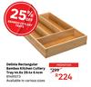 Delinia Rectangular Bamboo Kitchen Cutlery Tray 44.6 x 29.4 x 6.4cm 81491073