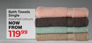 Bath Towels Single Assorted Colours