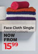 Face Cloth Single Assorted Colours