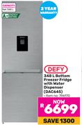 Defy 348Ltr Bottom Freezer Fridge With Water Dispenser DAC645 