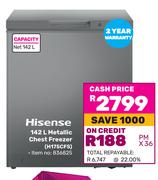 Hisense 142Ltr Metallic Chest Freezer H175CFS
