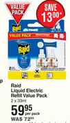 Raid Liquid Electric Refill Value Pack-2 x 33ml Per Pack