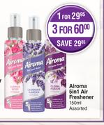 Airoma 5 In 1 Air Freshener Assorted-150ml