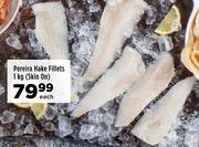 Pereira Hake Fillets (Skin On)-1Kg Each