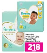 Pampers Premium Care Value Pack (Assorted Sizes)-Each