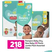 Pampers Baby Dry, New Baby Or Pants Jumbo Pack (Assorted Sizes)-Each