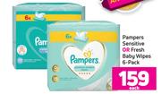 Pampers Sensitive Or Fresh Baby Wipes-6 Per Pack 