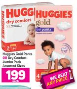Huggies Gold Pants Or Dry Comfort Jumbo Pack (Assorted Sizes)-Each