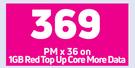 Samsung Galaxy A53 5G Smartphone-On 1GB Red Top Up Core More Data