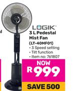 Logik 3L Pedestal Mist Fan LT-40MF01