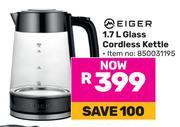 Eiger 1.7L Glass Cordless Kettle