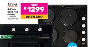 Univa 4-Plate Solid Hob (U156B)