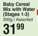 Purity Baby Cereal Mix With Water (Stage 1-3) Assorted-200g