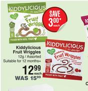 Kiddylicious Fruit Wriggles Assorted (Suitable For 12 Months+)-12 g Each