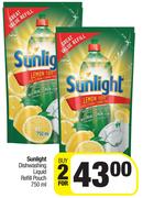 Sunlight Dishwashing Liquid Refill Pouch 750ml- For 2