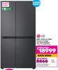 LG 658Ltr Side By Side Freezer Fridge GC-B257KQJW
