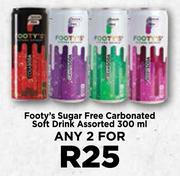 Footy's Sugar Free Carbonated Soft Drink Assorted-For Any 2 x 300ml