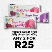Footy's Sugar Free Jelly Assorted-For Any 2 x 40g