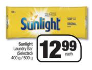 Sunlight Laundry Bar (Selected)-400g/500g Each