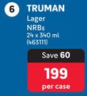 Truman Lager NRBs-24 x 340ml Per Case