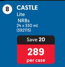 Castle Lite NRBs-24 x 330ml Per Case