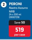 Peroni Nastro Azzurro NRB-24 x 330ml Per Case