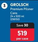 Grolsch Premium Pilsner Cans-24 x 500ml Per Case
