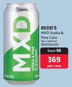 Redd's MXD Vodka & Pine Cans-24 x 440ml Per Case